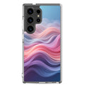 Abstract Pink & Blue Waves Dream Clear Case for Samsung Galaxy S24 Ultra – Modern Gradient Protective Cover