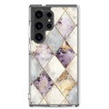 Golden Harlequin Damask Clear Case for Samsung Galaxy S24 Ultra – Elegant Geometric Gold Pattern Protective Cover