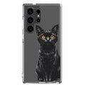 Black Cat Clear Case for Samsung Galaxy S24 Ultra – Elegant Minimal Protective Cover