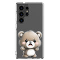 Cute Angry Bear Clear Case for Samsung Galaxy S24 Ultra – Playful Cartoon Protective Cover