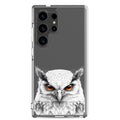 White Owl Illustration Clear Case for Samsung Galaxy S24 Ultra – Minimal Wildlife Protective Cover
