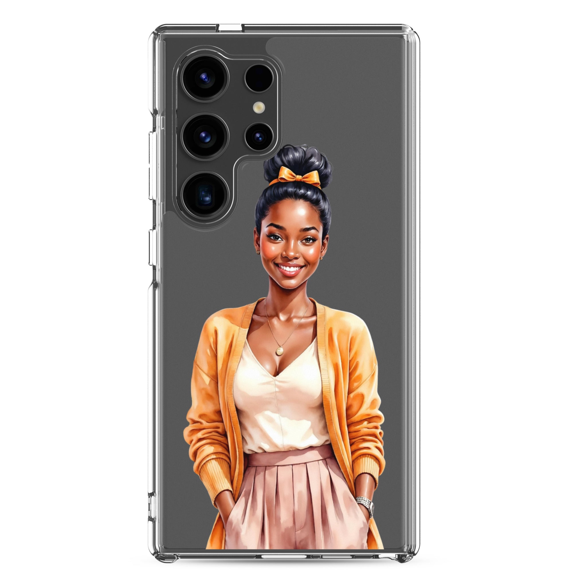 Elegant Portrait Clear Case for Samsung Galaxy S24 Ultra – Minimalist Fashion Protective Cover