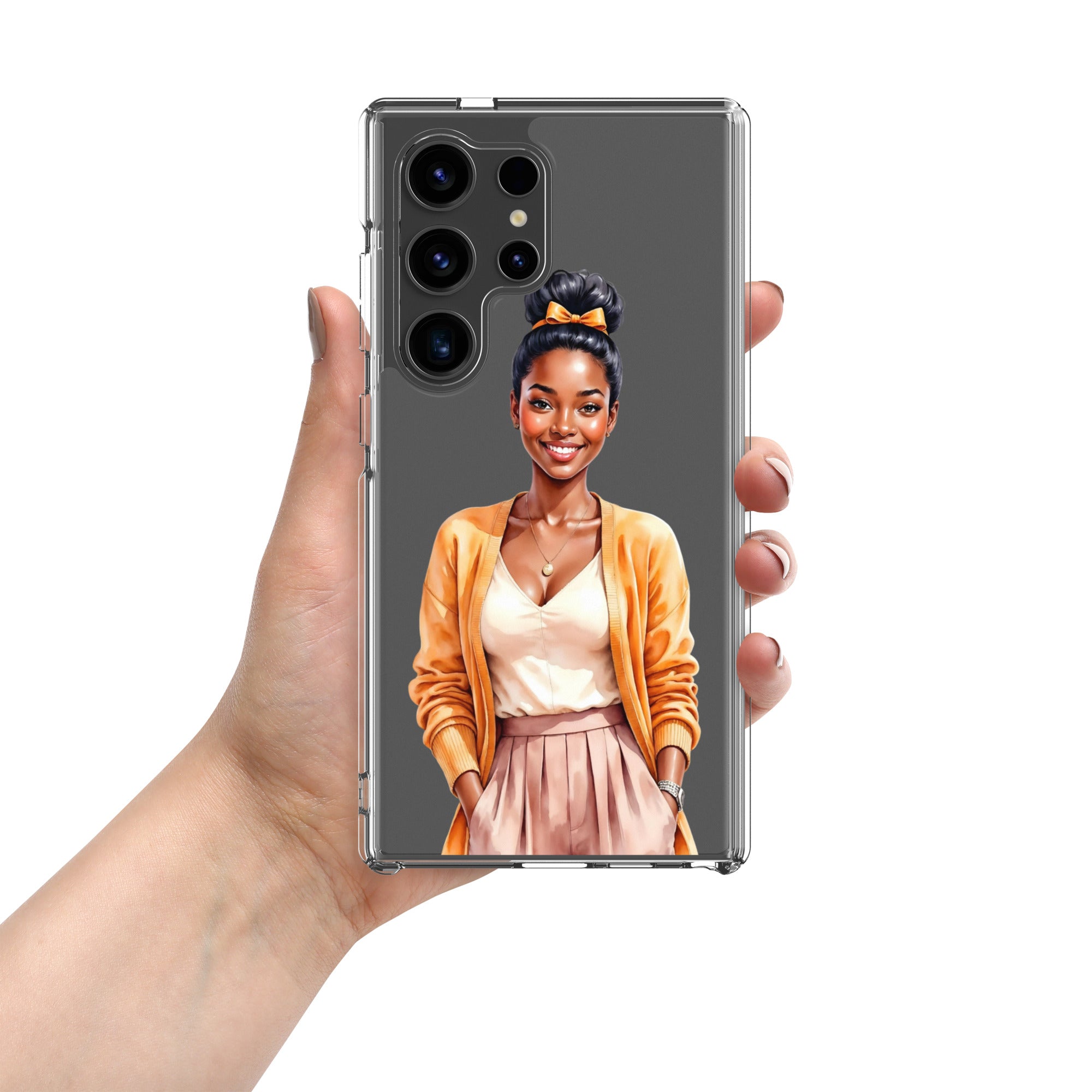 Elegant Portrait Clear Case for Samsung Galaxy S24 Ultra – Minimalist Fashion Protective Cover