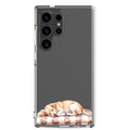 Sleeping Puppy Clear Case for Samsung Galaxy S24 Ultra – Cozy Minimal Pet Protective Cover