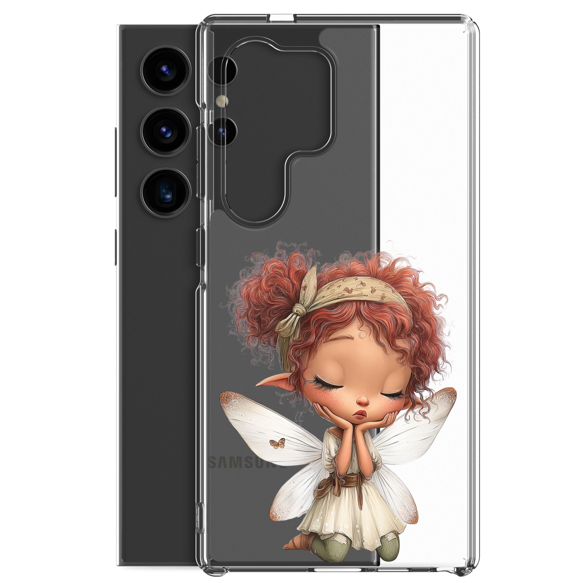 Dreamy Fairy Clear Case for Samsung Galaxy S24 Ultra – Whimsical Fantasy Art Protective Cover