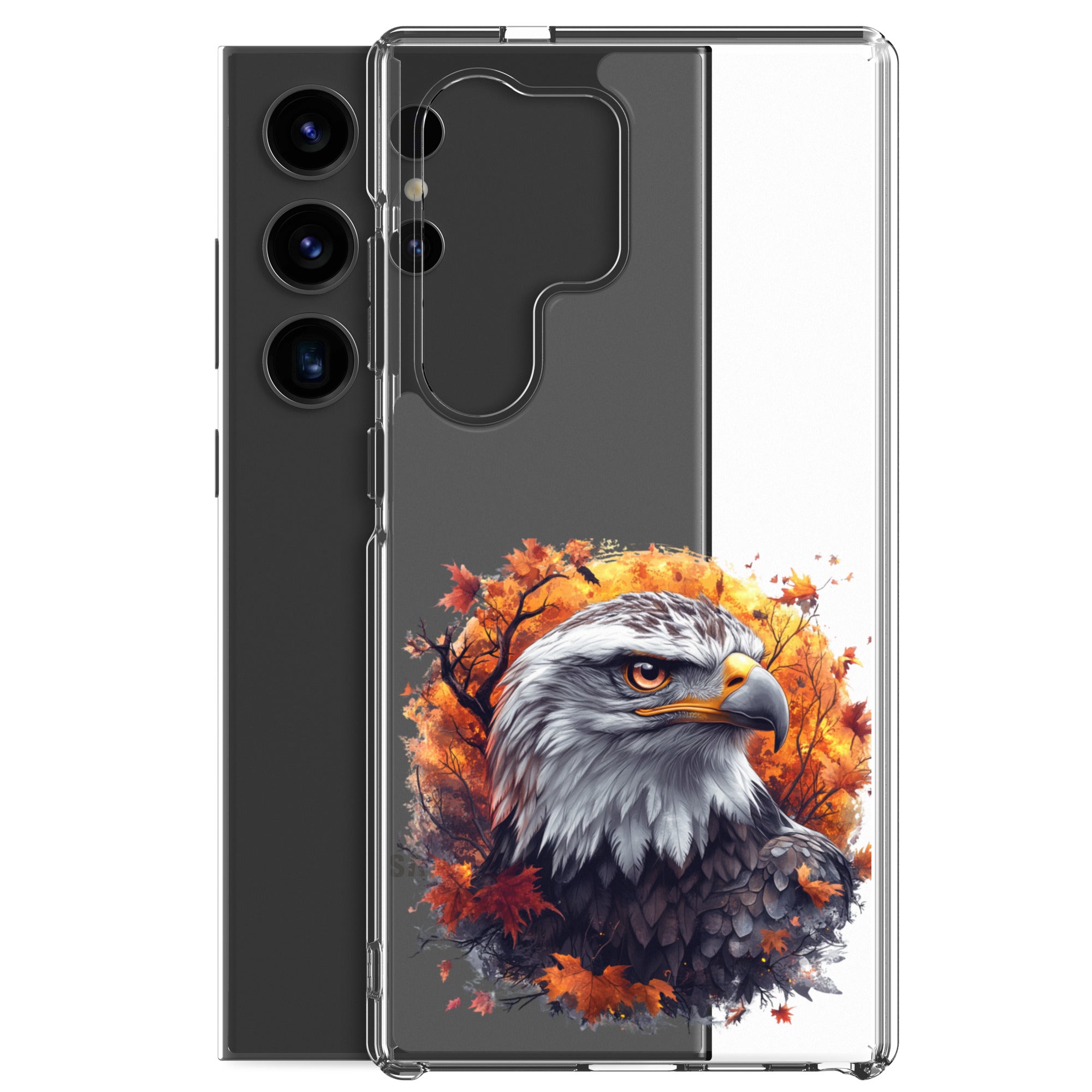 Autumn Eagle Clear Case for Samsung Galaxy S24 Ultra – Artistic Wildlife Protective Cover