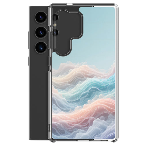 Abstract Pastel Waves Dream Clear Case for Samsung Galaxy S24 Ultra – Soft Minimalist Protective Cover