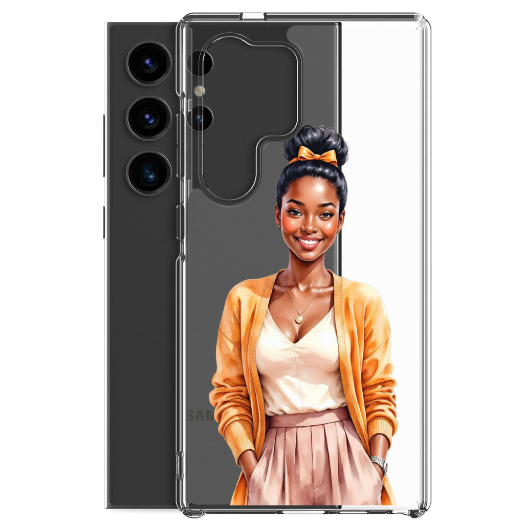 Elegant Portrait Clear Case for Samsung Galaxy S24 Ultra – Minimalist Fashion Protective Cover