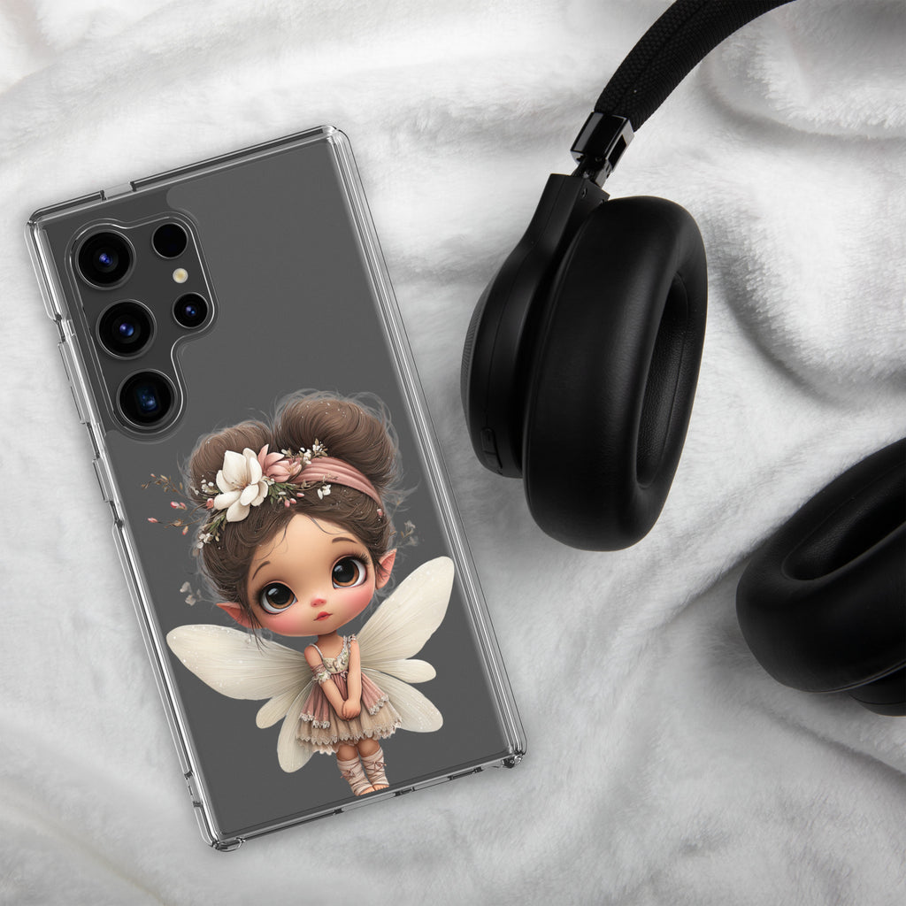 Whimsical Fairy Clear Case for Samsung Galaxy S24 Ultra – Cute Fantasy Character Protective Cover