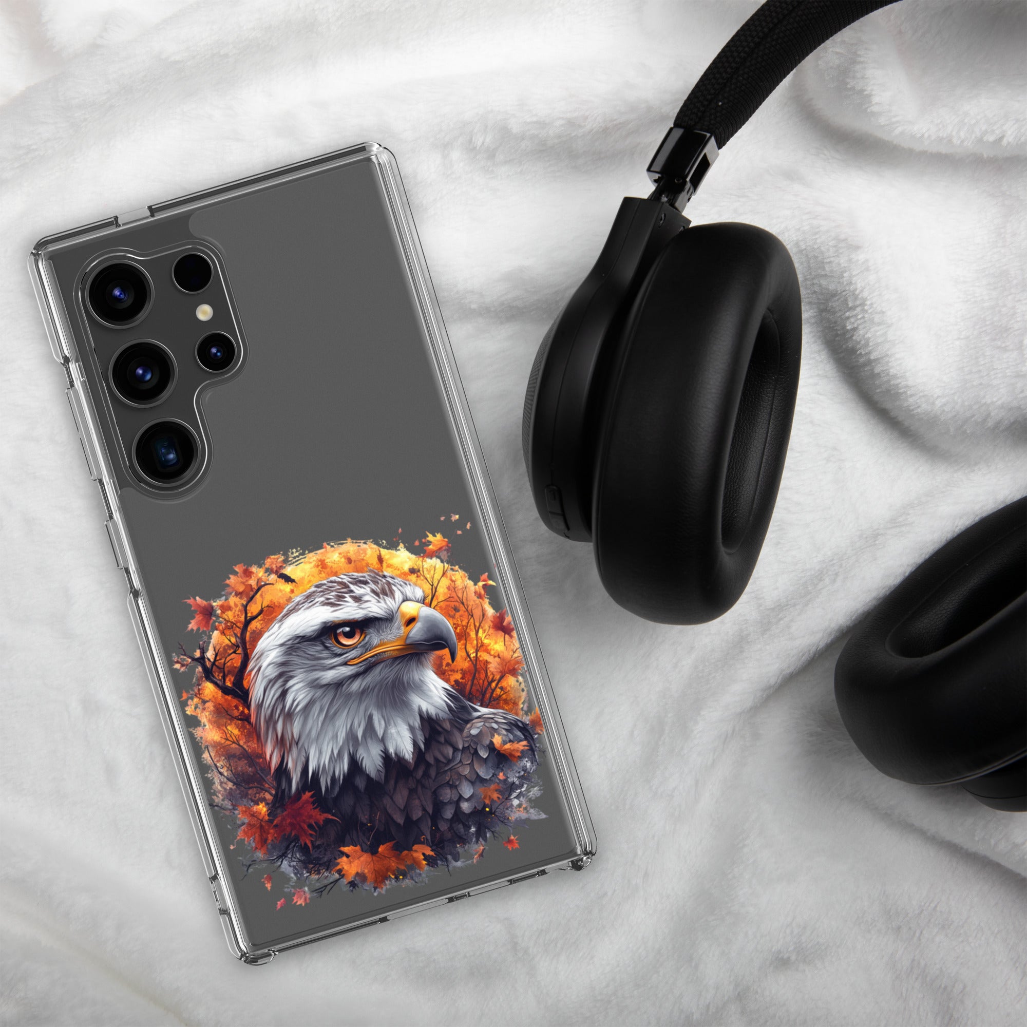 Autumn Eagle Clear Case for Samsung Galaxy S24 Ultra – Artistic Wildlife Protective Cover