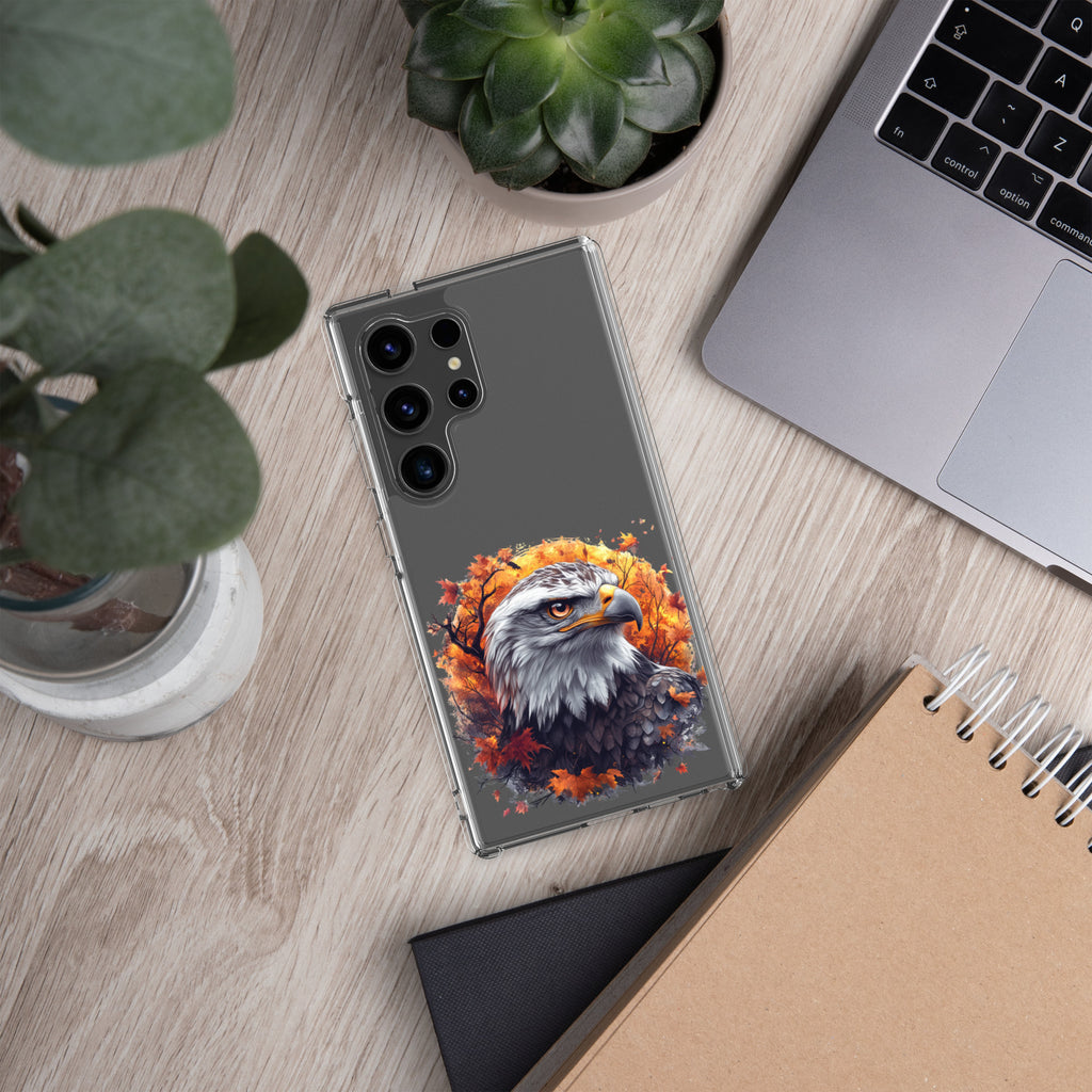 Autumn Eagle Clear Case for Samsung Galaxy S24 Ultra – Artistic Wildlife Protective Cover