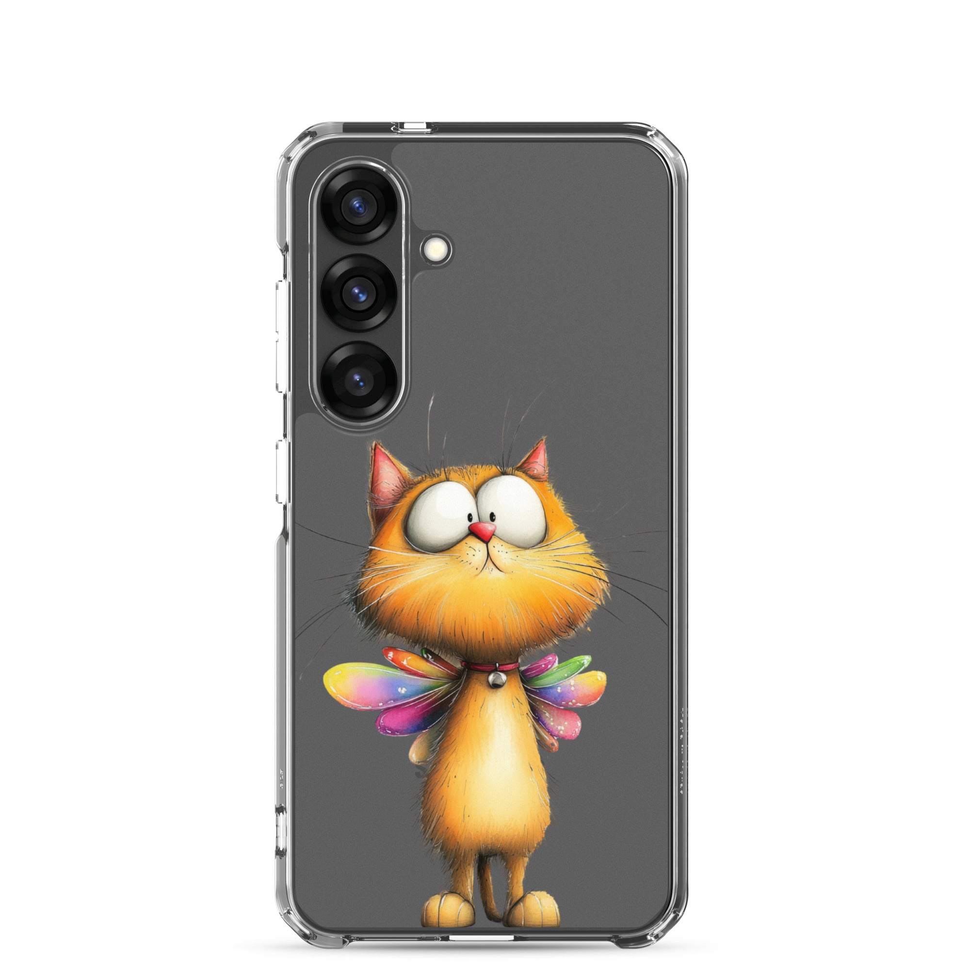 Whimsical Fairy Cat Clear Case for Samsung Galaxy S25 – Playful Fantasy Protective Cover