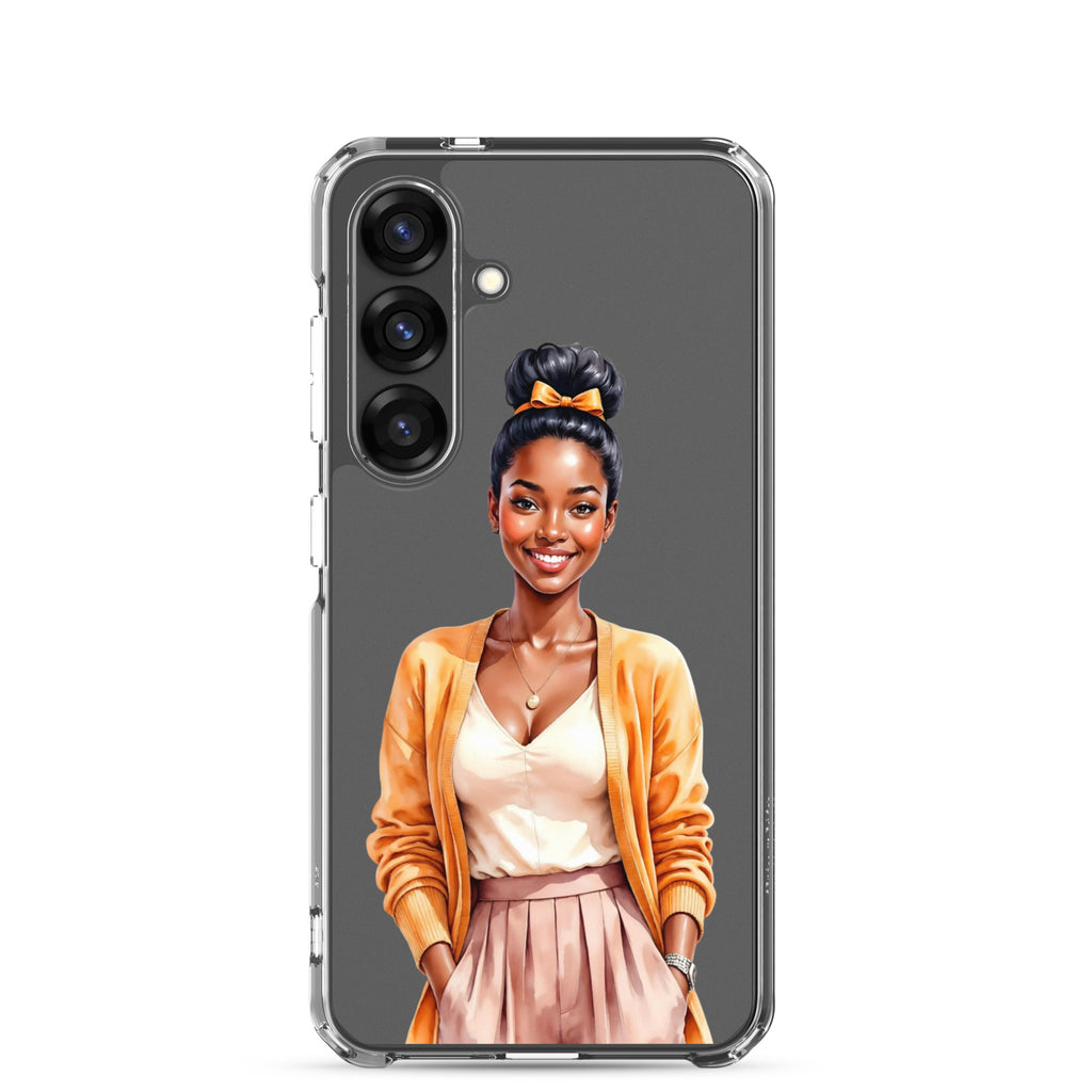 Elegant Portrait Clear Case for Samsung Galaxy S25 – Minimalist Fashion Protective Cover