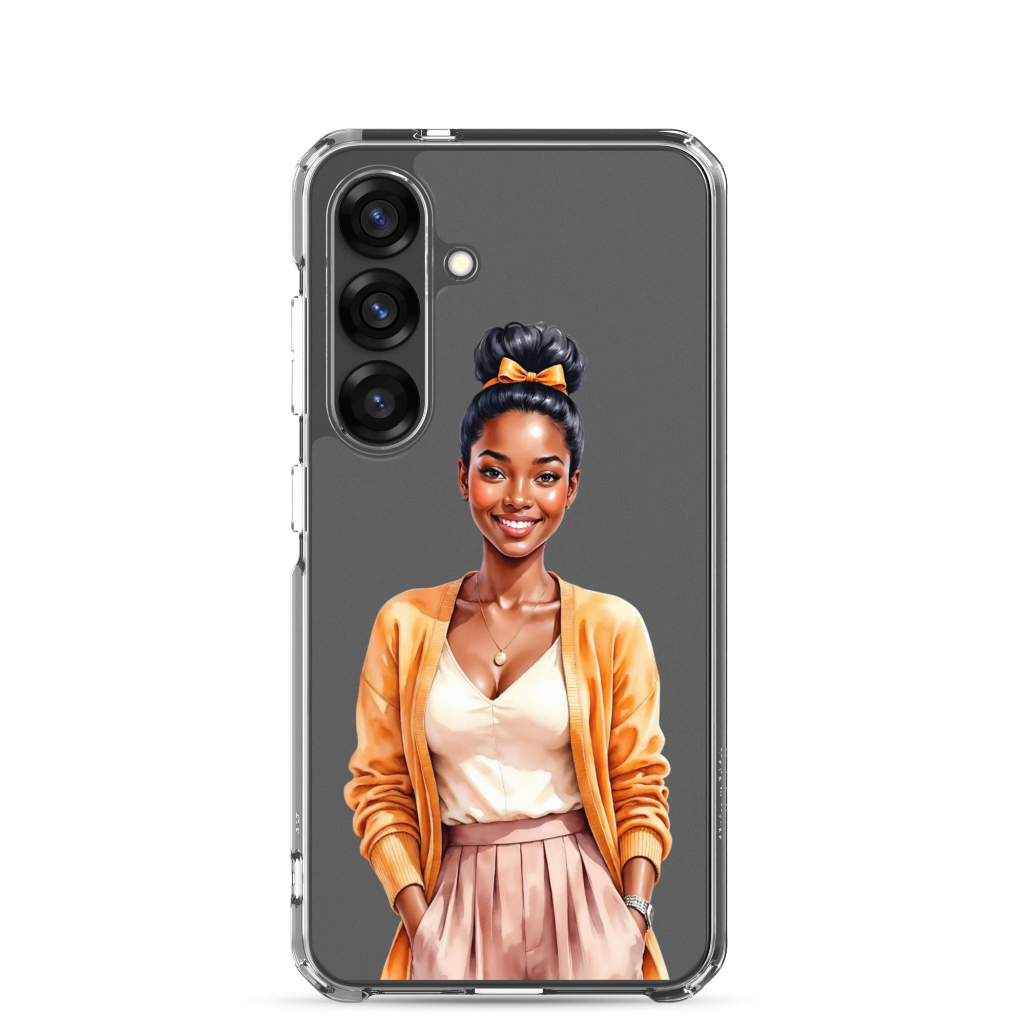 Elegant Portrait Clear Case for Samsung Galaxy S25 – Minimalist Fashion Protective Cover