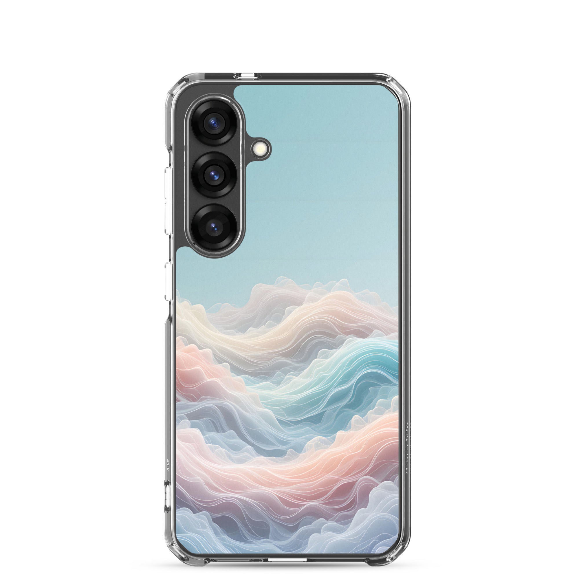 Abstract Pastel Waves Dream Clear Case for Samsung Galaxy S25 – Soft Minimalist Protective Cover
