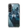 Mystic Forest Wolf Clear Case for Samsung Galaxy S25 – Dark Nature Art Protective Cover
