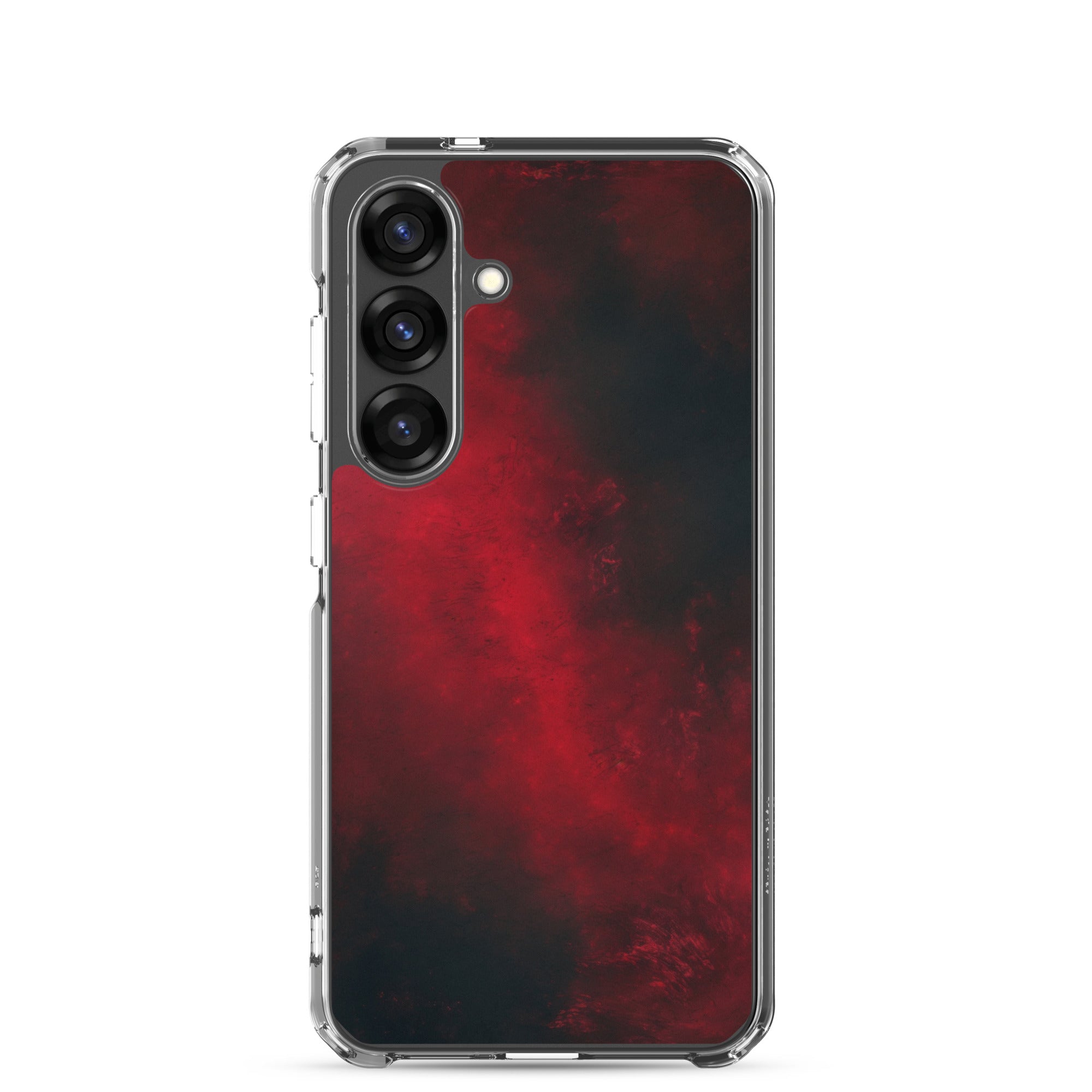 Dark Red Abstract Clear Case for Samsung Galaxy S25 – Minimalist Textured Protective Cover