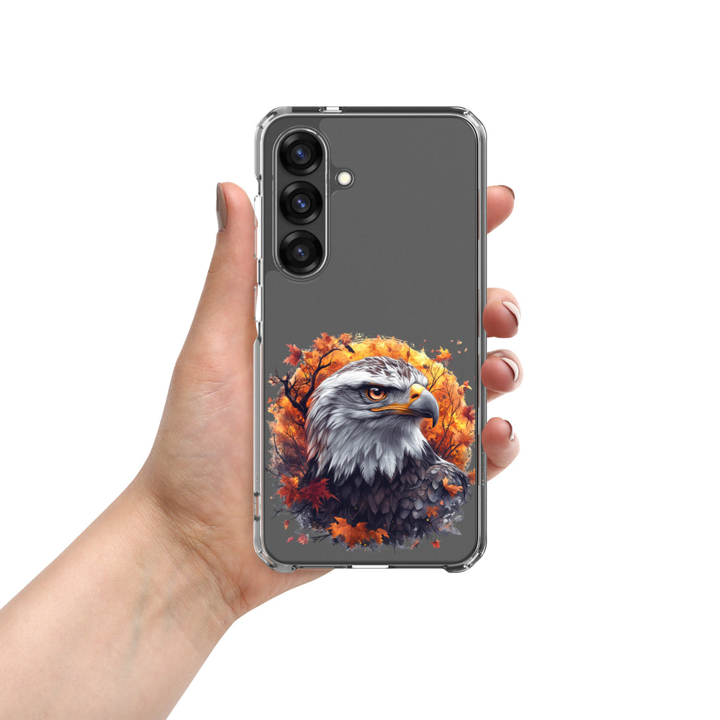 Autumn Eagle Clear Case for Samsung Galaxy S25 – Artistic Wildlife Protective Cover