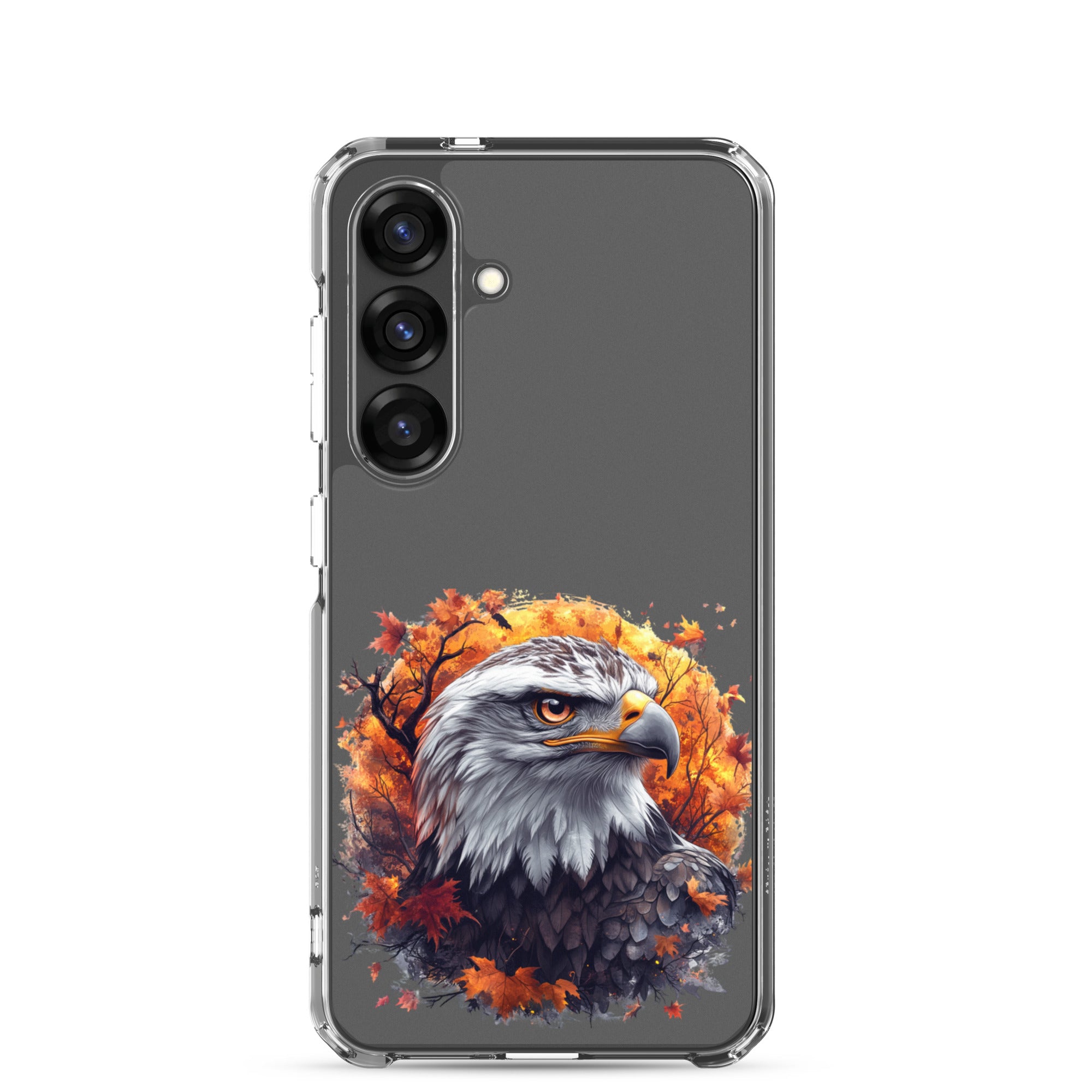 Autumn Eagle Clear Case for Samsung Galaxy S25 – Artistic Wildlife Protective Cover