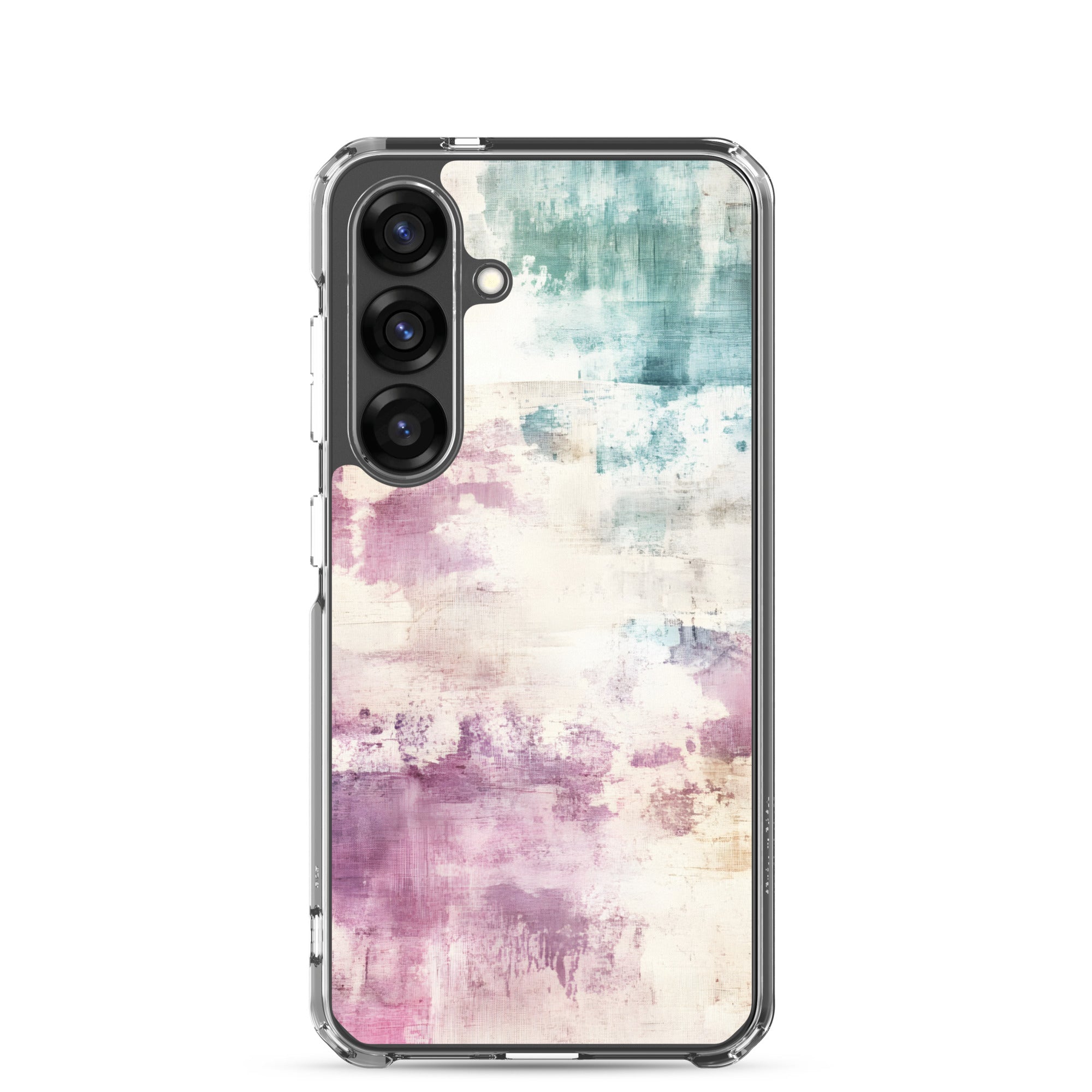 Soft Abstract Pastel Clear Case for Samsung Galaxy S25 – Modern Watercolor Protective Cover