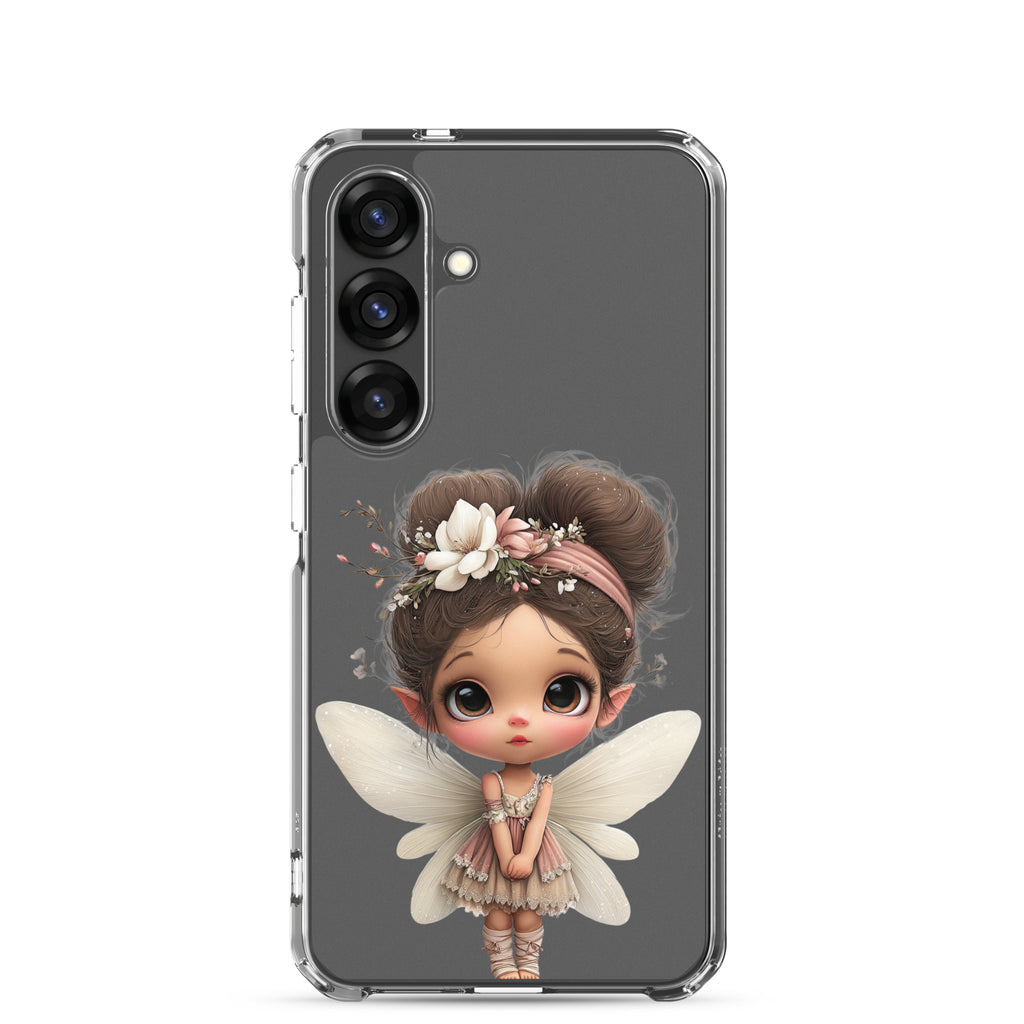 Whimsical Fairy Clear Case for Samsung Galaxy S25 – Cute Fantasy Character Protective Cover