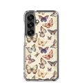 Vintage Butterfly Pattern Clear Case for Samsung Galaxy S25 – Soft Pastel Nature Protective Cover