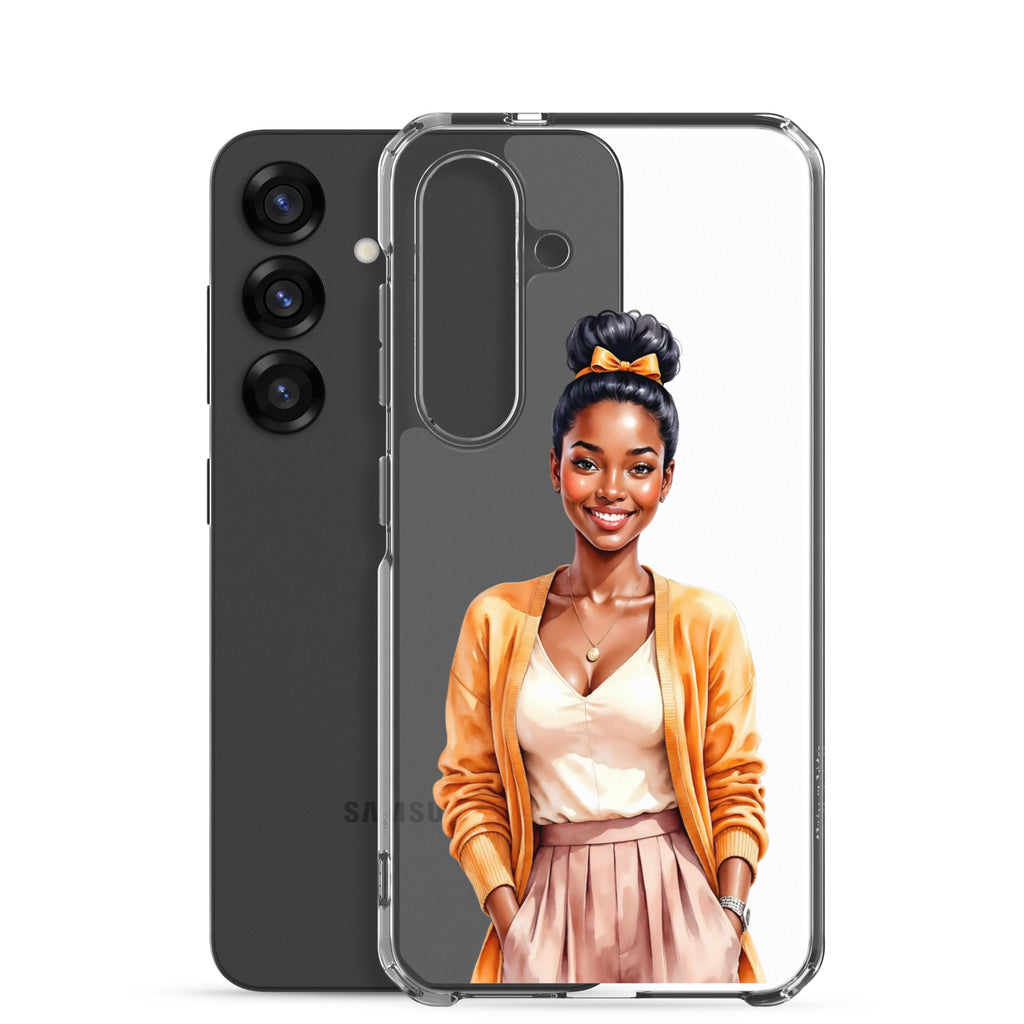 Elegant Portrait Clear Case for Samsung Galaxy S25 – Minimalist Fashion Protective Cover
