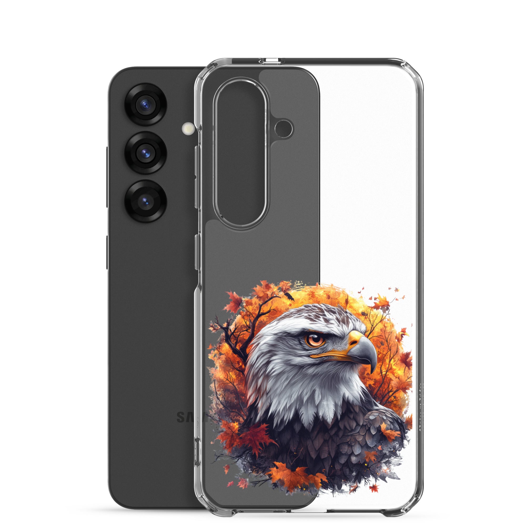 Autumn Eagle Clear Case for Samsung Galaxy S25 – Artistic Wildlife Protective Cover