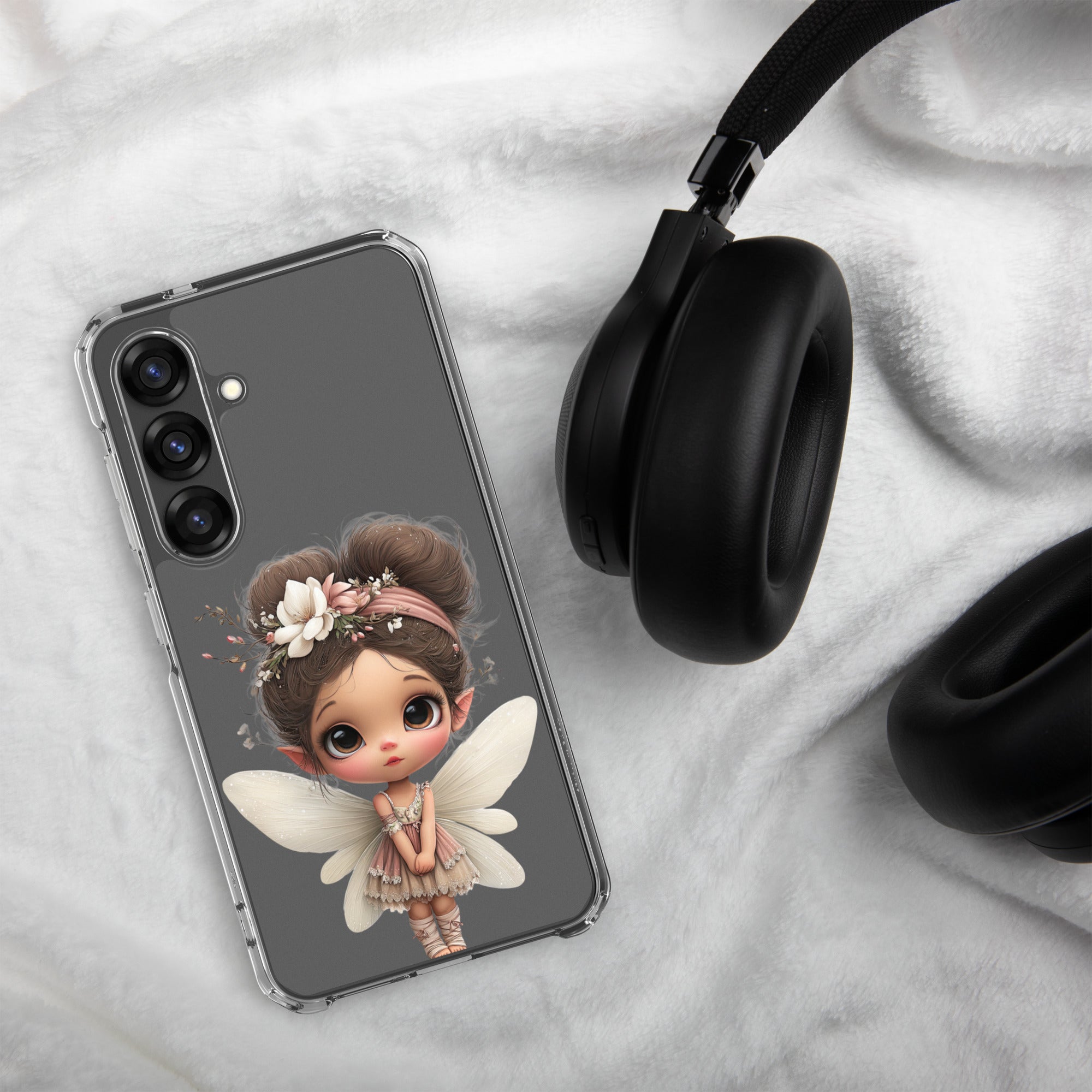 Whimsical Fairy Clear Case for Samsung Galaxy S25 – Cute Fantasy Character Protective Cover