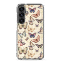 Vintage Butterfly Pattern Clear Case for Samsung Galaxy S25 Plus – Soft Pastel Nature Protective Cover
