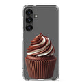 Chocolate Swirl Cupcake Clear Case for Samsung Galaxy S25 Plus – Dessert-Inspired Protective Cover