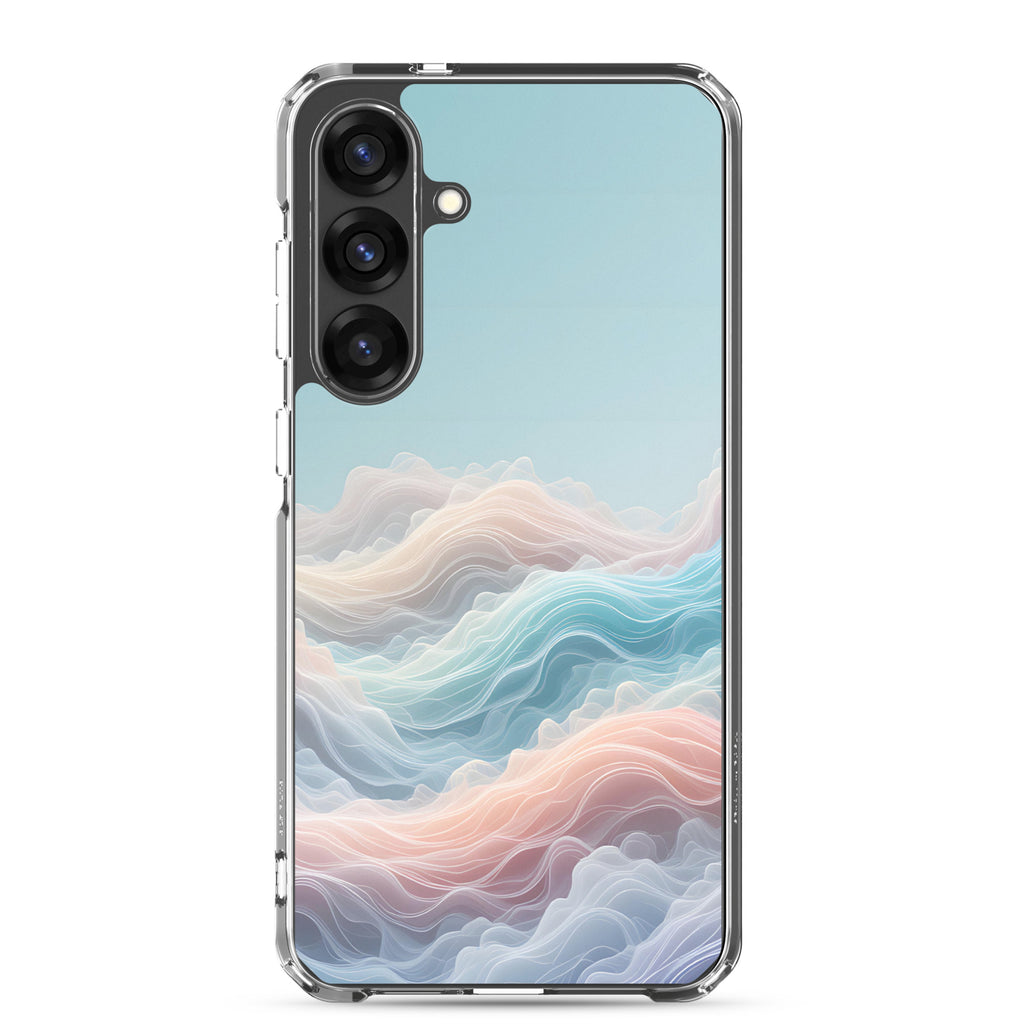 Abstract Pastel Waves Dream Clear Case for Samsung Galaxy S25 Plus – Soft Minimalist Protective Cover
