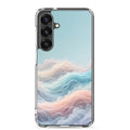 Abstract Pastel Waves Dream Clear Case for Samsung Galaxy S25 Plus – Soft Minimalist Protective Cover