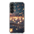 Golden Bokeh Lights Clear Case for Samsung Galaxy S25 Plus – Elegant Glow Protective Cover