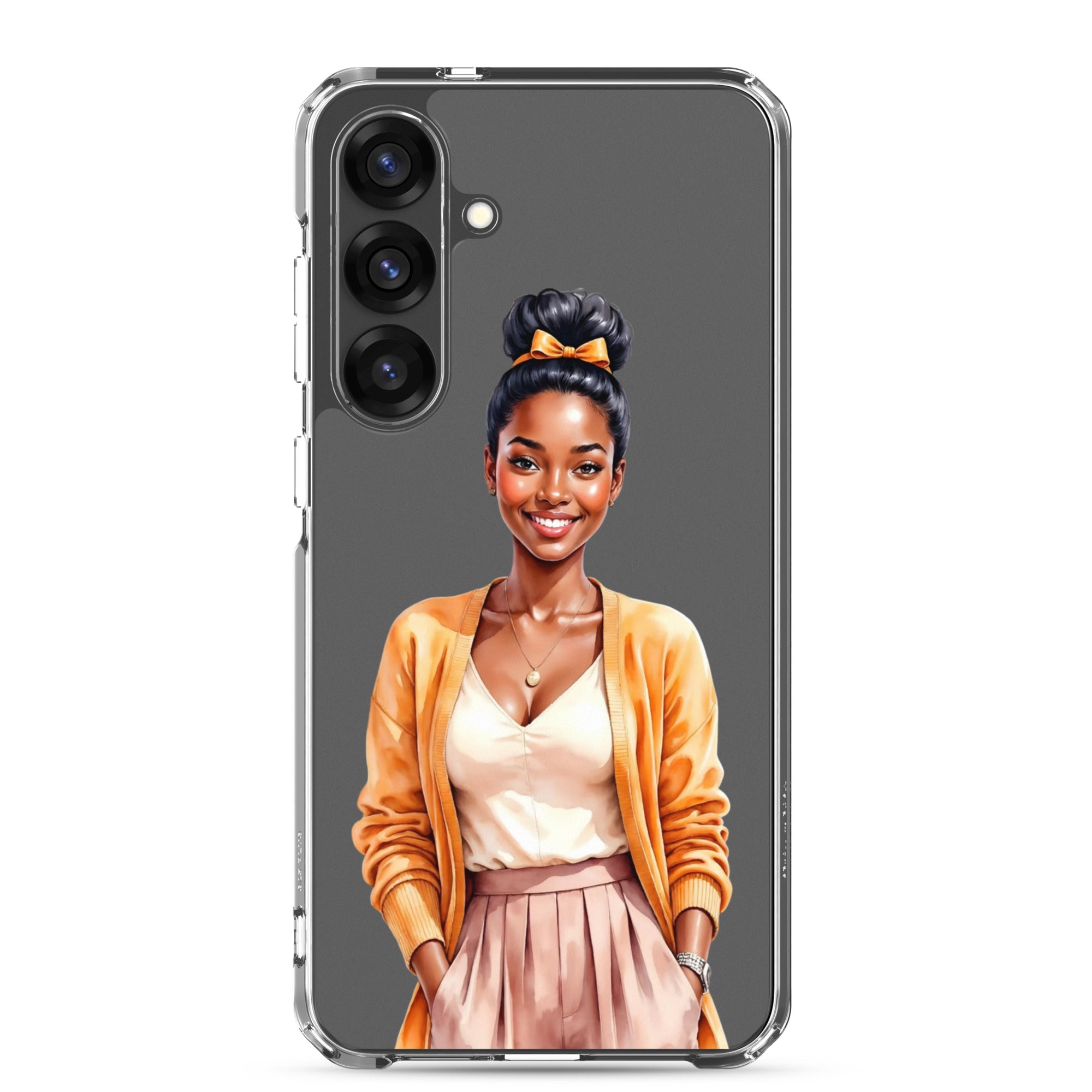 Elegant Portrait Clear Case for Samsung Galaxy S25 Plus – Minimalist Fashion Protective Cover