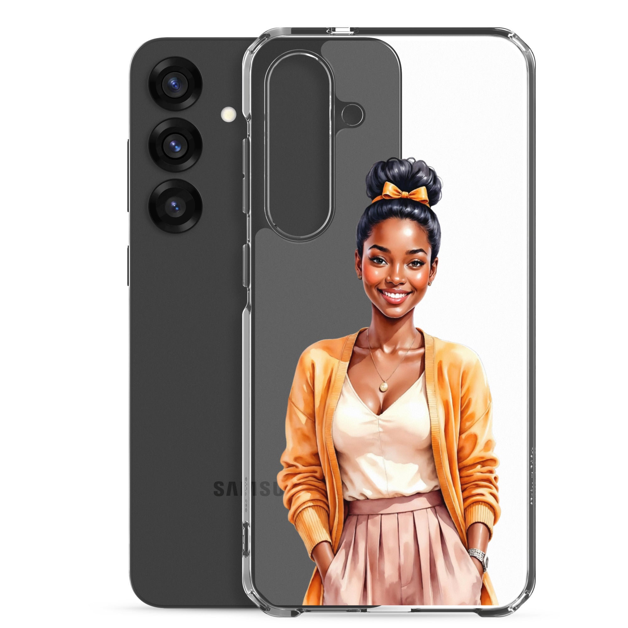 Elegant Portrait Clear Case for Samsung Galaxy S25 Plus – Minimalist Fashion Protective Cover