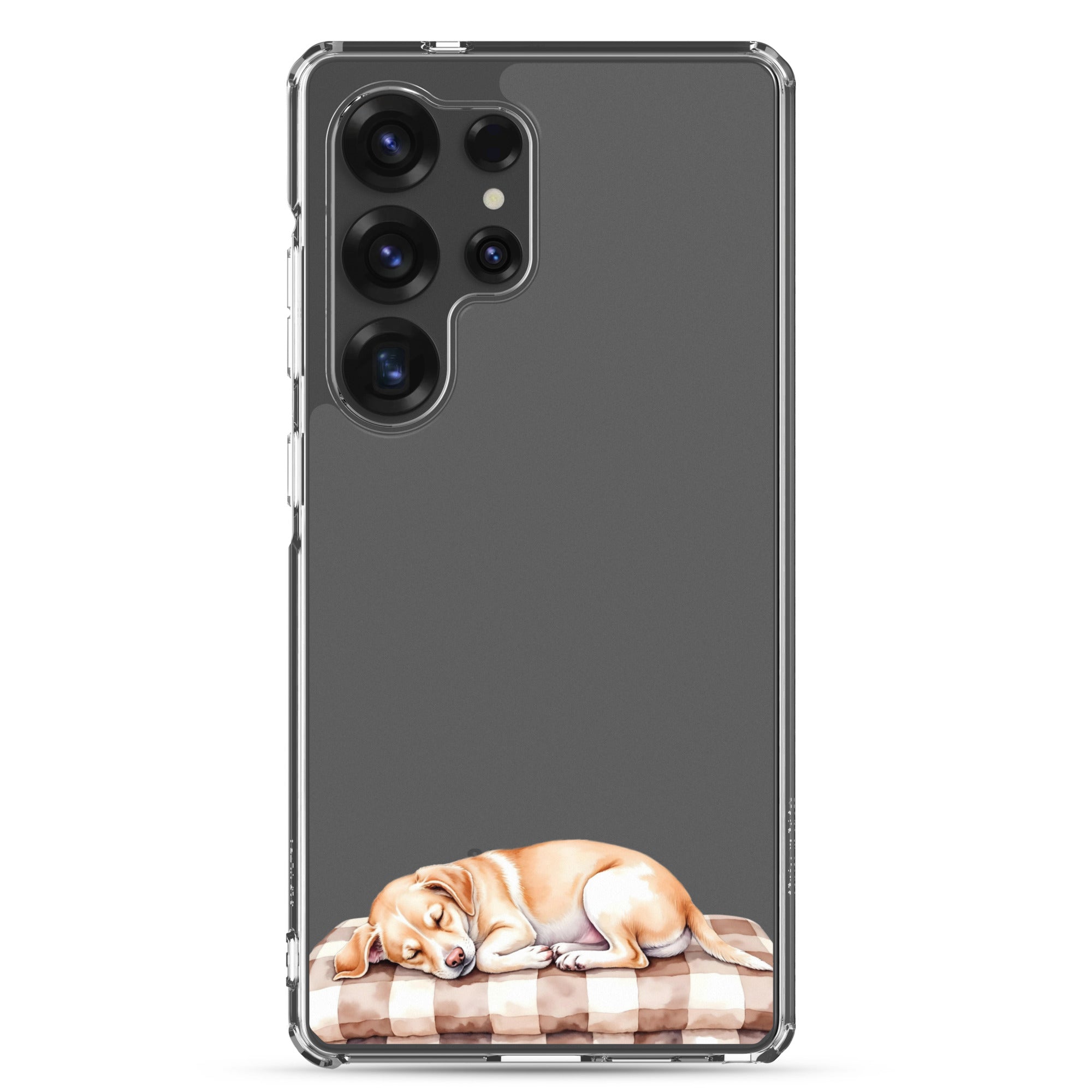 Sleeping Puppy Clear Case for Samsung Galaxy S25 Ultra – Cozy Minimal Pet Protective Cover