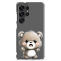 Cute Angry Bear Clear Case for Samsung Galaxy S25 Ultra – Playful Cartoon Protective Cover