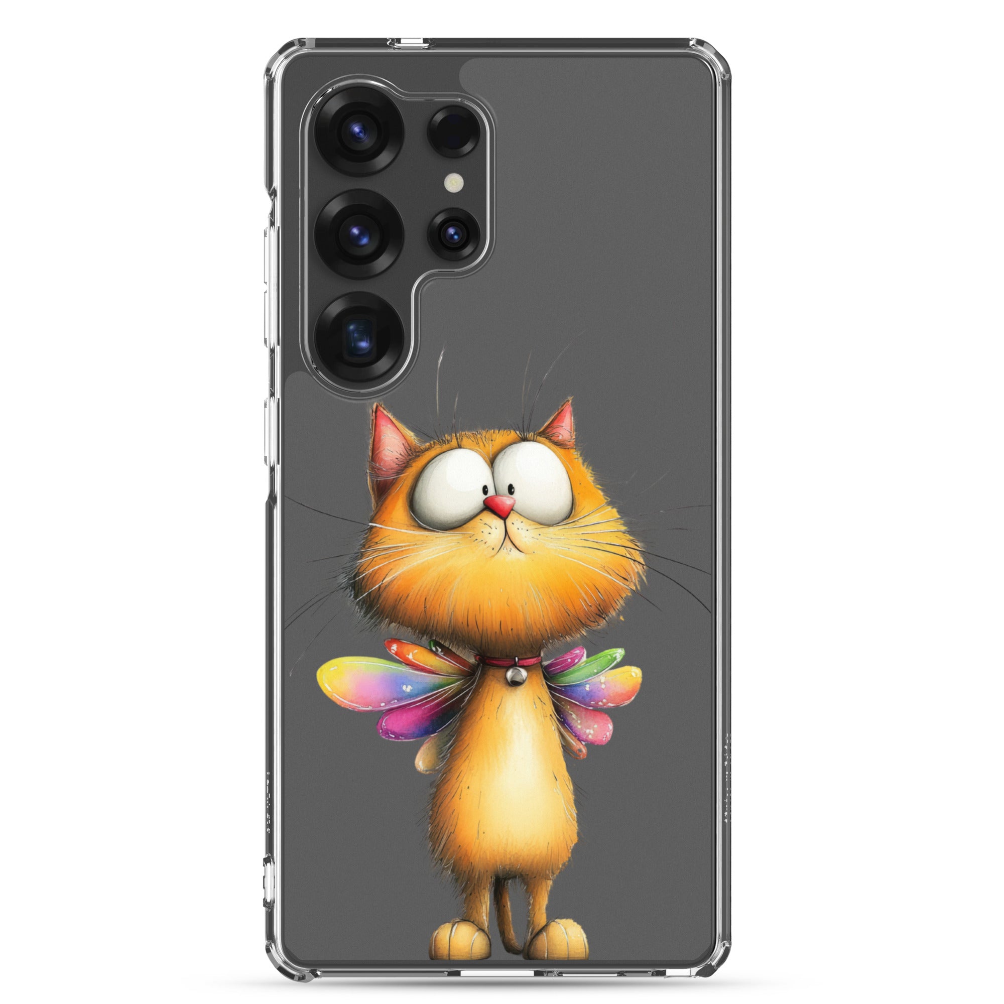 Whimsical Fairy Cat Clear Case for Samsung Galaxy S25 Ultra – Playful Fantasy Protective Cover