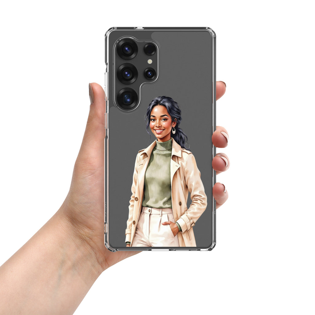 Elegant Fashion Woman Clear Case for Samsung Galaxy S25 Ultra – Modern Illustration Protective Cover