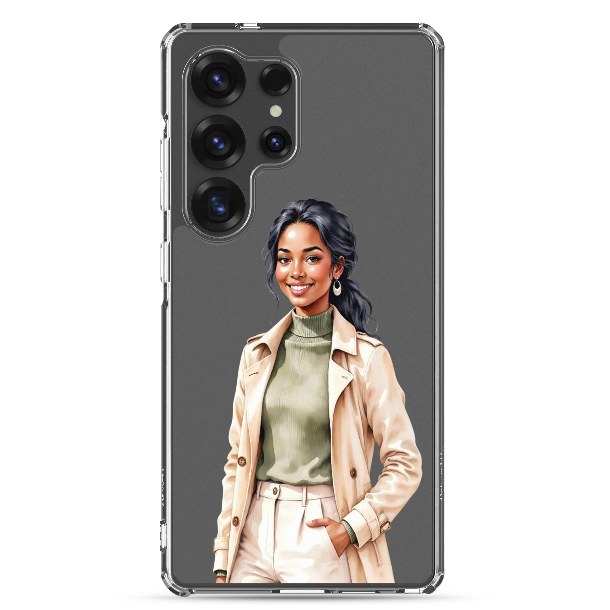 Elegant Fashion Woman Clear Case for Samsung Galaxy S25 Ultra – Modern Illustration Protective Cover