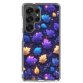 Glowing Autumn Leaves Clear Case for Samsung Galaxy S25 Ultra – Colorful Night Nature Protective Cover
