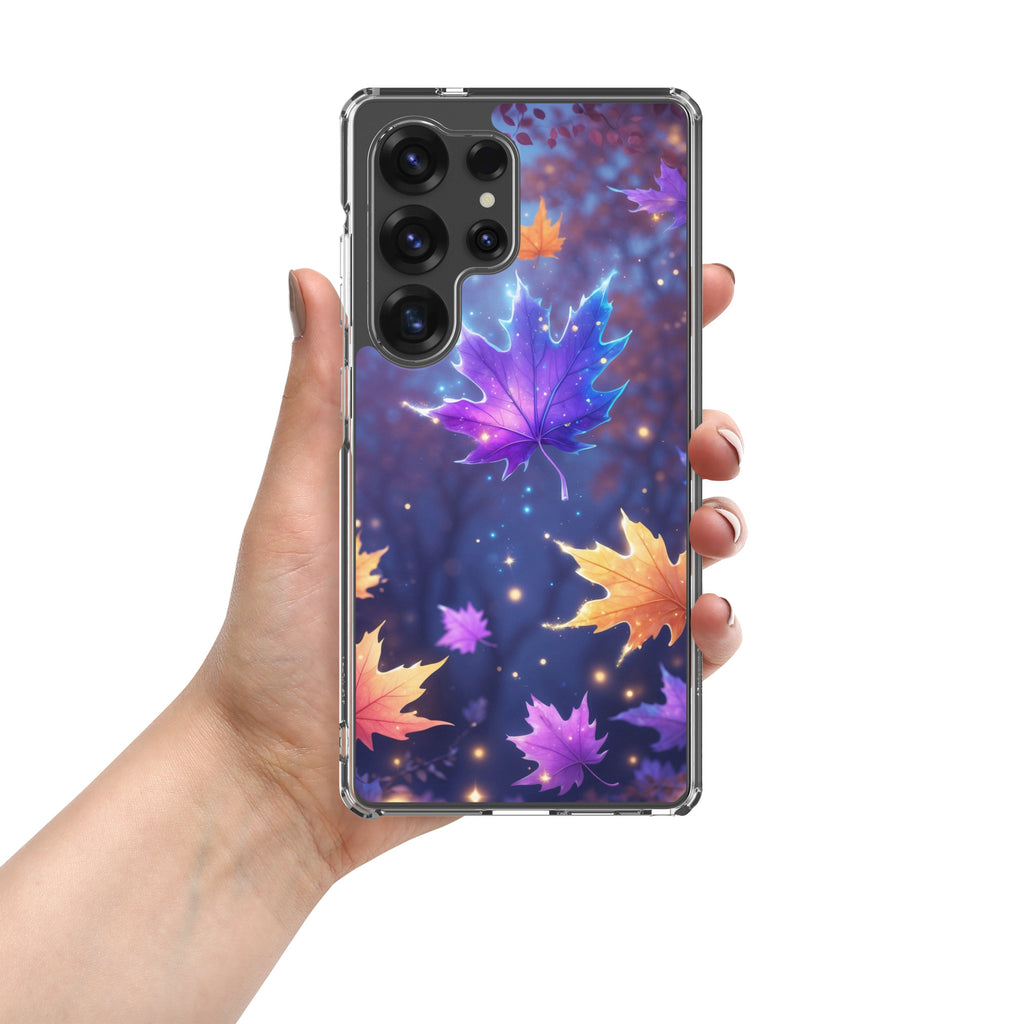 Autumn Leaves Glow Clear Case for Samsung Galaxy S25 Ultra – Magical Nature Protective Cover