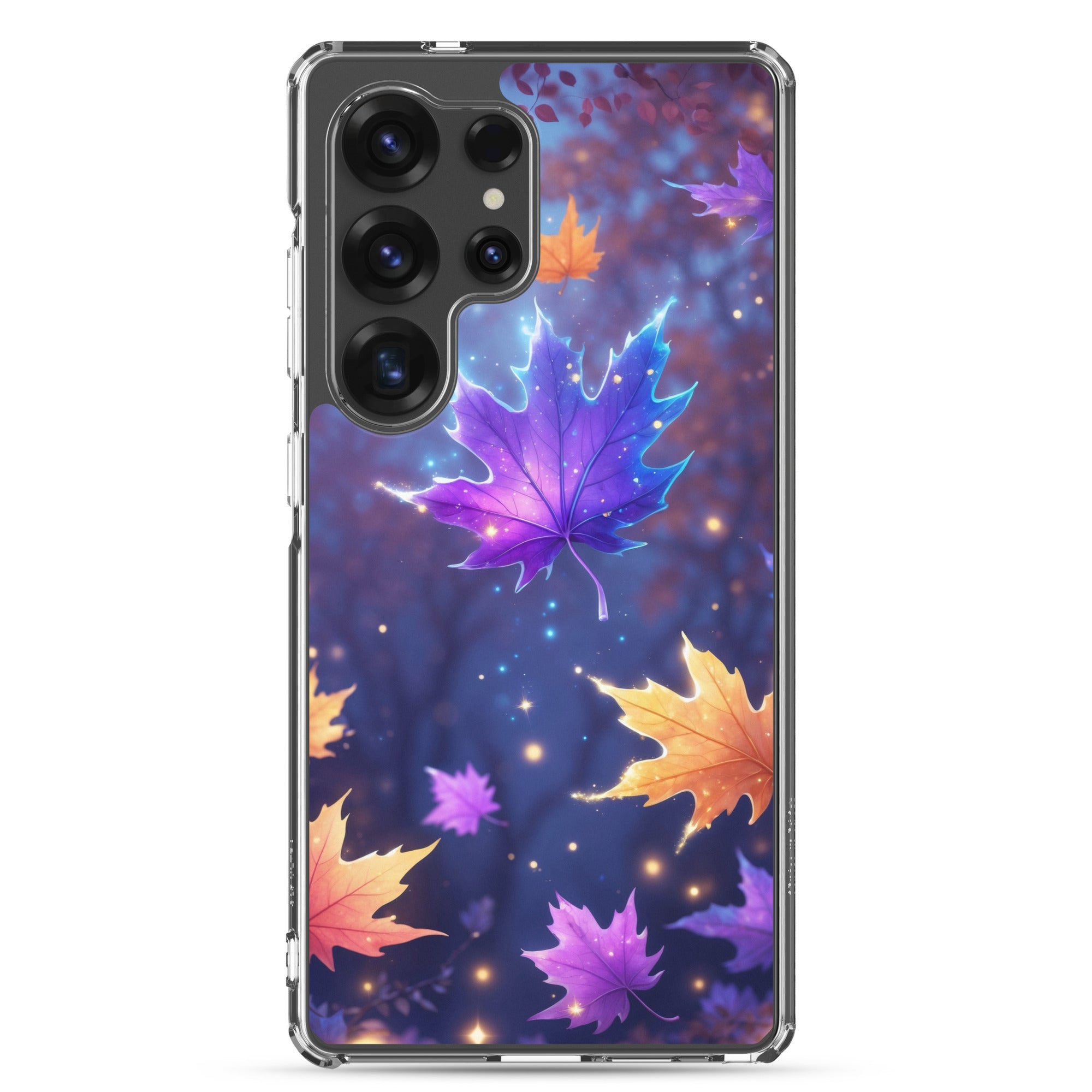Autumn Leaves Glow Clear Case for Samsung Galaxy S25 Ultra – Magical Nature Protective Cover