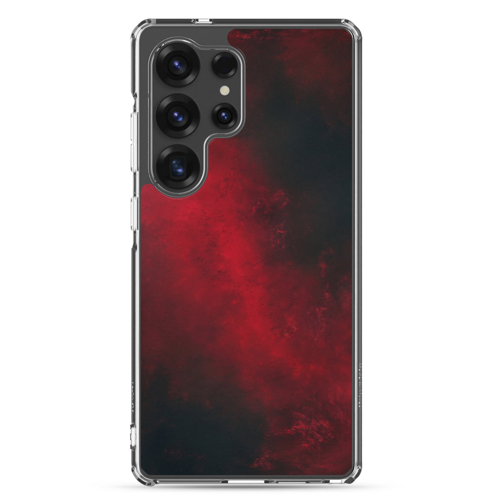 Dark Red Abstract Clear Case for Samsung Galaxy S25 Ultra – Minimalist Textured Protective Cover