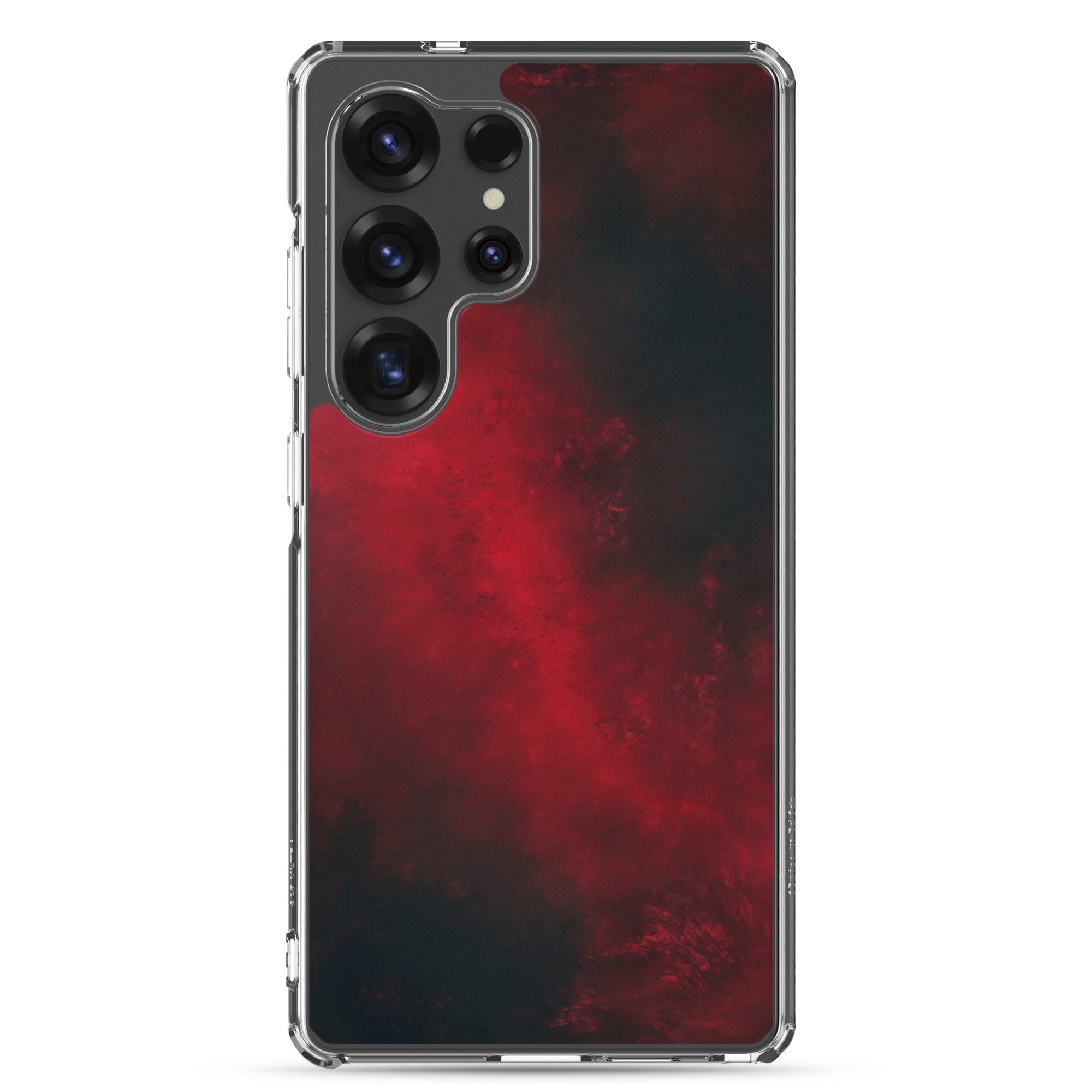 Dark Red Abstract Clear Case for Samsung Galaxy S25 Ultra – Minimalist Textured Protective Cover