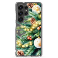 Christmas Pine Branches Clear Case for Samsung Galaxy S25 Ultra – Festive Winter Protective Cover