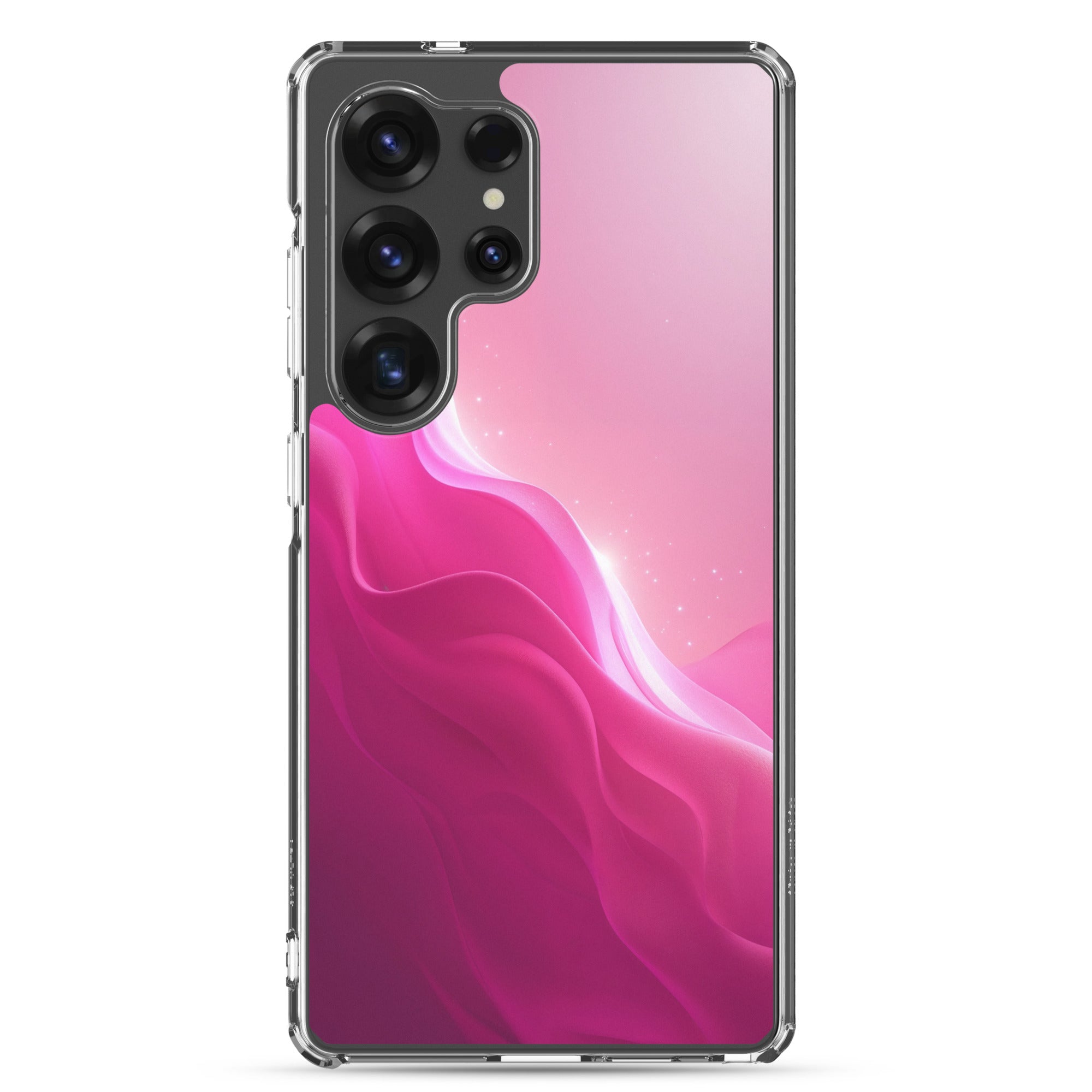 Pink Gradient Waves Dream Clear Case for Samsung Galaxy S25 Ultra – Minimal Abstract Protective Cover