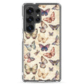 Vintage Butterfly Pattern Clear Case for Samsung Galaxy S25 Ultra – Soft Pastel Nature Protective Cover