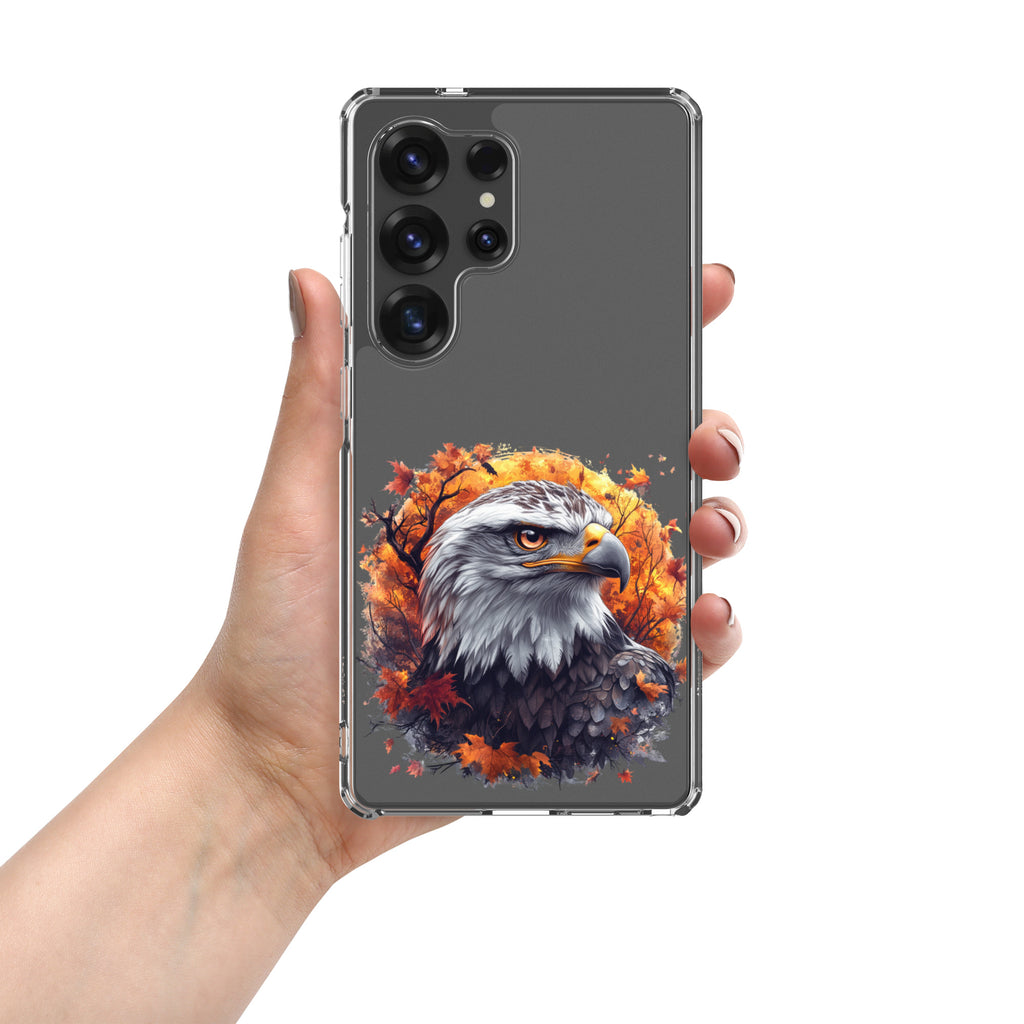 Autumn Eagle Clear Case for Samsung Galaxy S25 Ultra – Artistic Wildlife Protective Cover